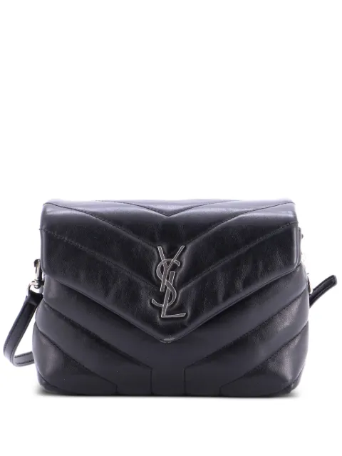 Saint Laurent Pre-Owned Loulou Shoulder Bag Matelasse Chevron Leather Toy crossbody bag Black VAANB4TQDUF2257T