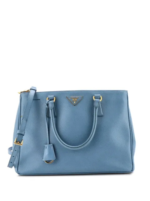 Prada Pre-Owned Double Zip Lux Saffiano Leather Medium tote bag Blue U9TCTURZRUE9NIU0