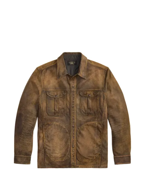 Ralph Lauren RRL patch-pocket leather shirt Brown 782P14903
