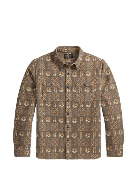 Ralph Lauren RRL patterned long-sleeved shirt Grey 782P14912