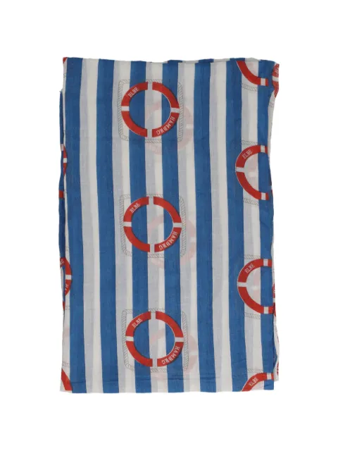 Vintage striped scarf Blue WCV24101042120