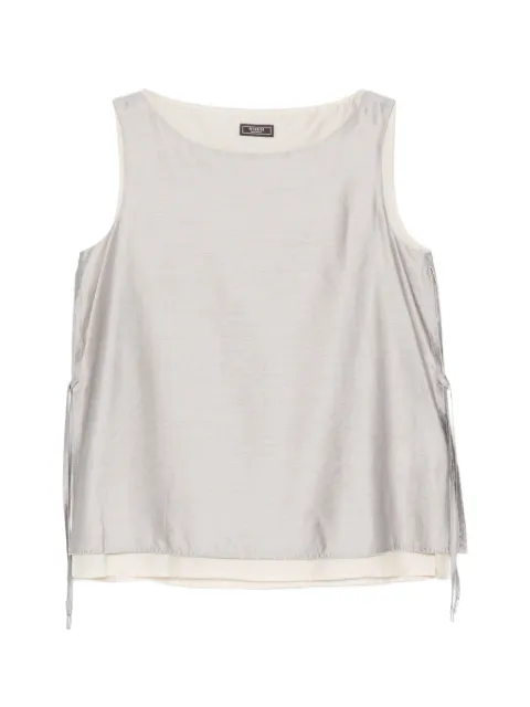 Peserico tie-side sleeveless top Grey E081918867B