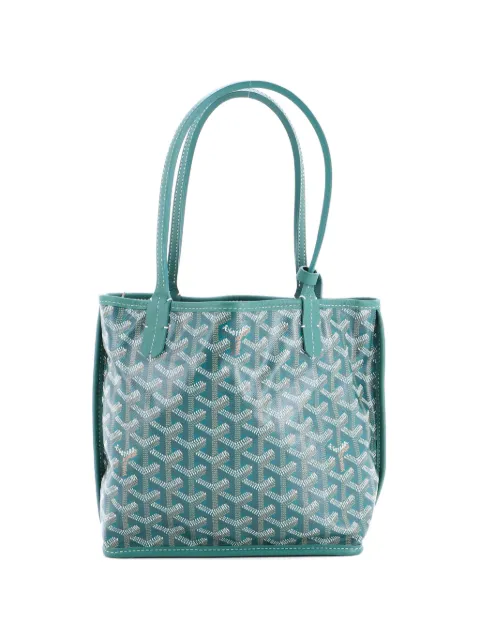 Goyard Pre-Owned Anjou Reversible Tote Coated Canvas Mini satchel Green 65ETQ7TZKD9AWIWR