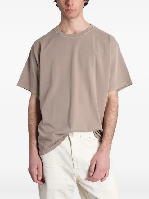 Haikure logo-patch cotton T-shirt Brown HEM54077TJ059PX