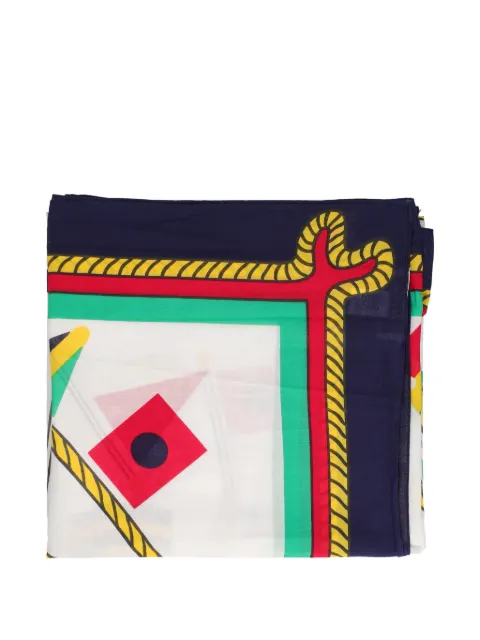 Mila Schon Vintage geometric-print scarf White WCV24101042121