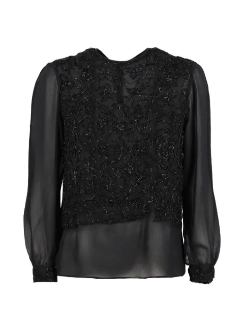 Vintage beaded blouse Black W2611032