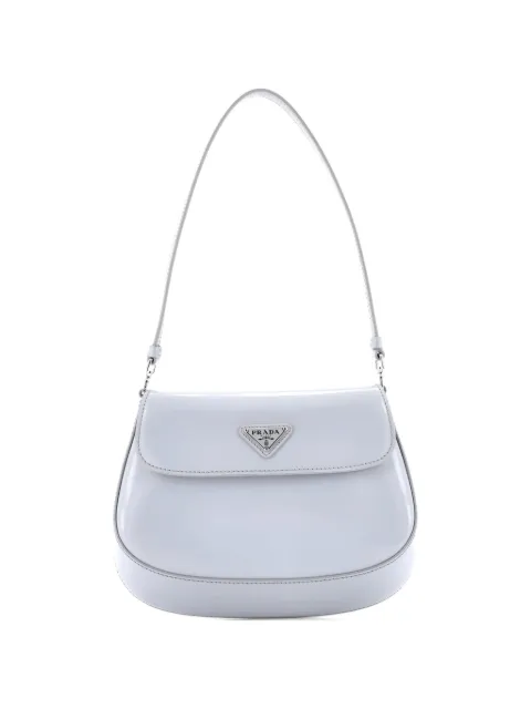 Prada Pre-Owned Cleo Flap Shoulder Bag Spazzolato Leather Small hobo bag Blue BIAP6BWGVRNLNXEB