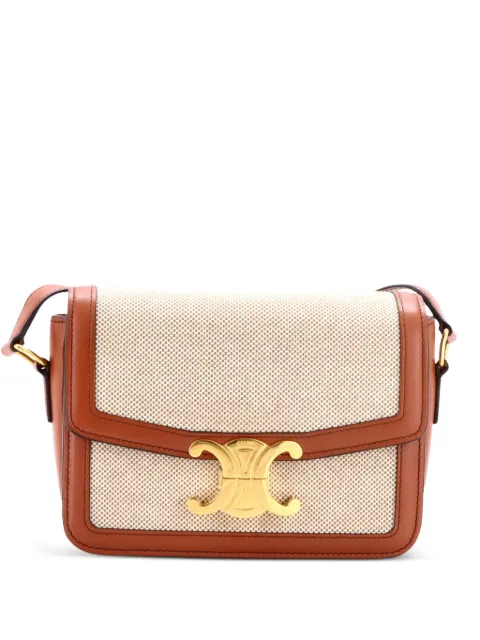 Celine Pre-Owned Triomphe Shoulder Bag Canvas with Leather Teen crossbody bag Brown 96VPPJFVKGS2A2FX