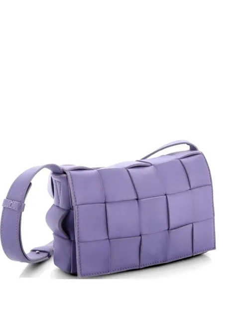 Bottega Veneta Pre-Owned Cassette Maxi Intrecciato Leather Small crossbody bag Purple OTUL4SUU3Y20B5XL