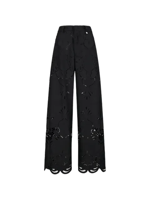 Giuseppe Di Morabito scalloped-hem lace trousers Black 06PSPA159S16313