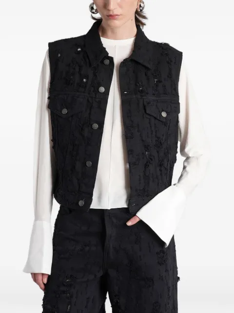 Haikure Ryder Bull Destroy denim gilet Black HEW09127GF180PXD