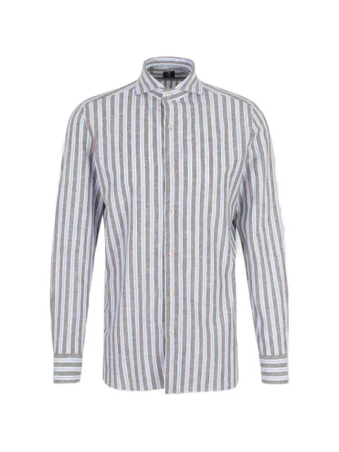 Luigi Borrelli striped-pattern shirt Brown VESUVIOLT11075