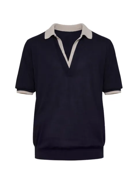 SEVEN GAUGE V-neck polo shirt Blue PUL0126890220