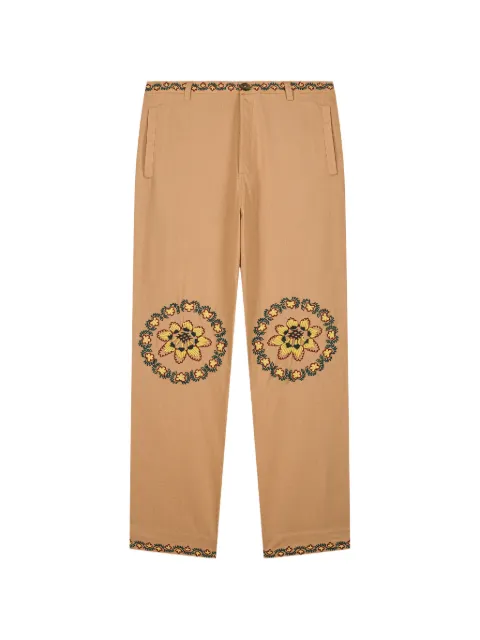 Baziszt floral embroidery trousers Neutrals BZSS26PA01096