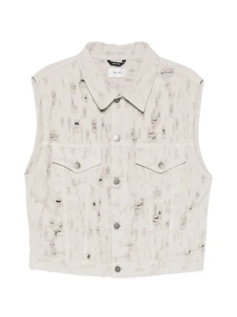 Haikure Ryder Bull Destroy denim gilet Grey HEW09127GF180PXD
