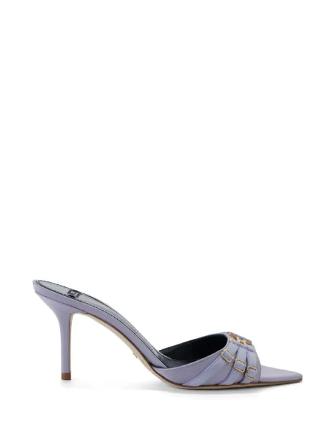 Elisabetta Franchi leather mules with straps Purple SA76L62E2