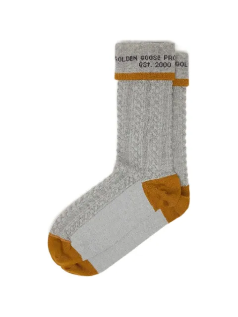 Golden Goose cable-knit ribbed socks Grey GUP02373P002429