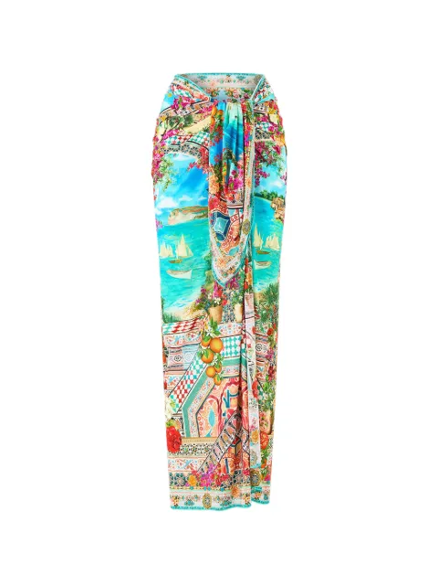Camilla Meet Me In Mallorca Multi long multi wear sarong Blue 00040709