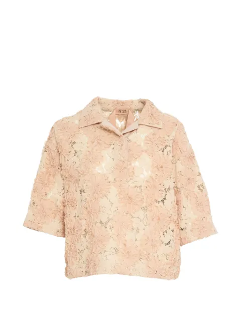 Nº21 floral-design polo top Neutrals G08252594151