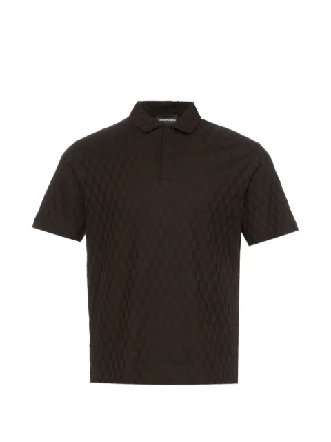 Emporio Armani textured polo shirt Brown EM005700AF25298