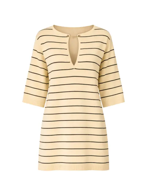 Elisabetta Franchi knit striped mini dress Neutrals AM42S62E2