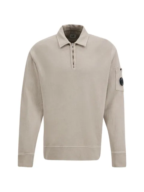 C.P. Company malfilè fleece Lens half zip sweatshirt Neutrals 20CMSS208A110337O904