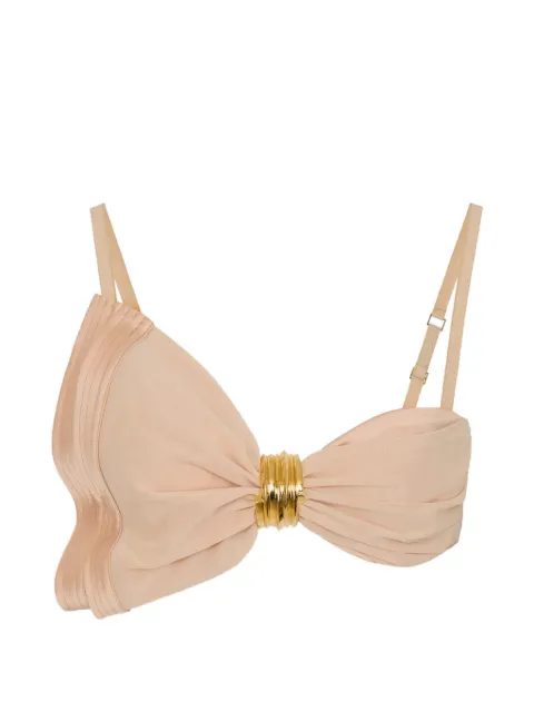 Elisabetta Franchi bra in satin and tulle Neutrals RG01662E2