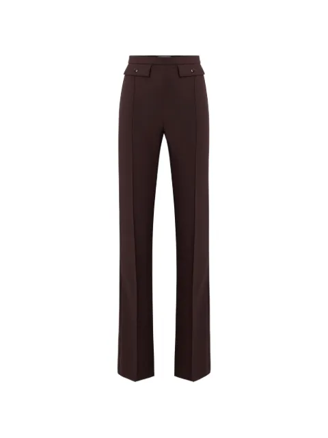 Elisabetta Franchi trousers in lightweight crêpe and satin fabrics Brown PA18362E2