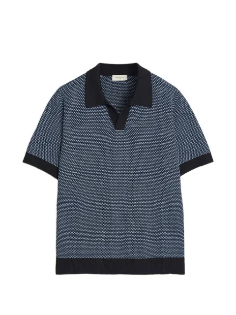 Piacenza Cashmere patterned polo shirt Blue M1540024001