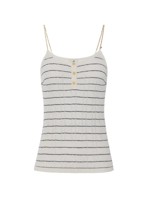 Elisabetta Franchi striped top in knit fabric with chains White TK83Q62E2