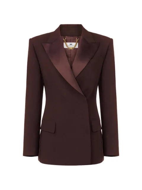 Elisabetta Franchi jacket in lightweight crêpe and satin Brown GI24163E2