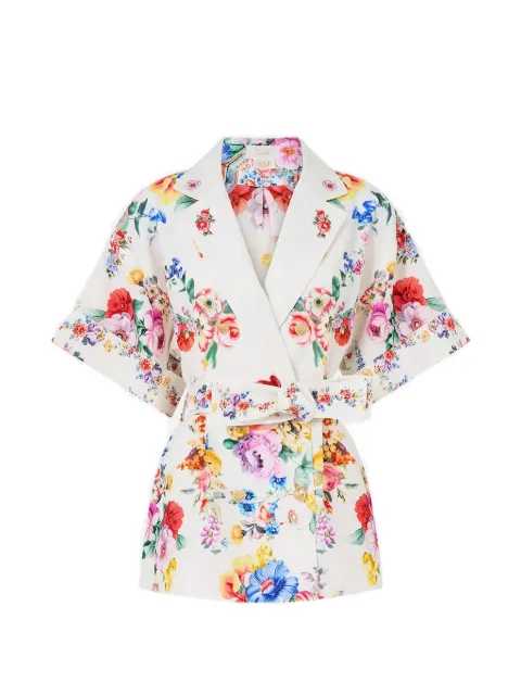 Camilla I Left My Heart In Granada double-breasted floral jacket White 00039887