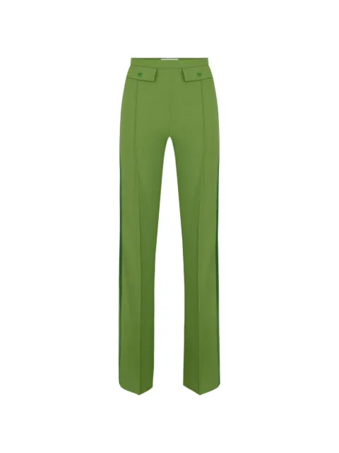 Elisabetta Franchi trousers in lightweight crêpe and satin fabrics Green PA18362E2