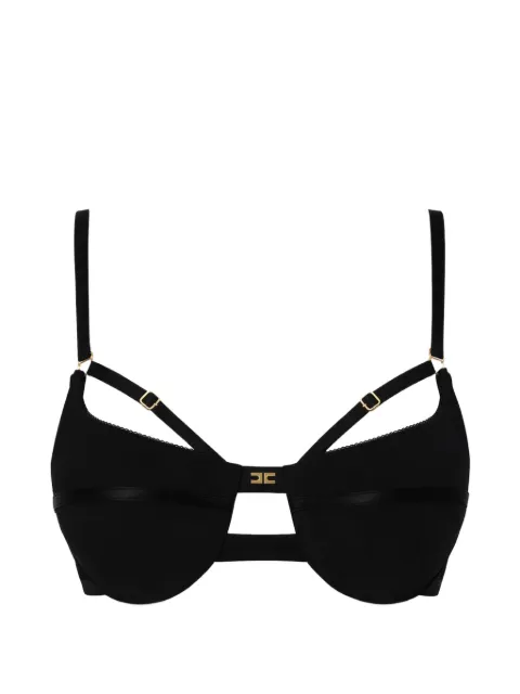 Elisabetta Franchi bra in lightweight crêpe and tulle fabrics Black RG01262E2