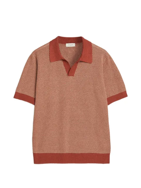 Piacenza Cashmere textured polo-collar T-shirt Brown M1540024001