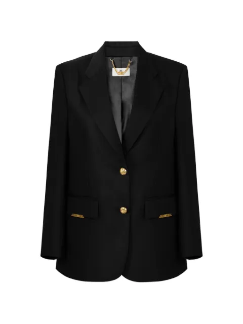 Elisabetta Franchi cool wool jacket with jewel plaques Black GI23962E2