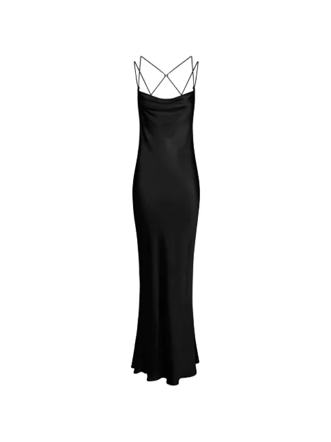 Elisabetta Franchi satin strap maxi dress Black ABR5863E2