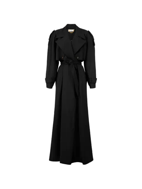 Elisabetta Franchi structured-shoulder belted trench coat Black SP00863E2
