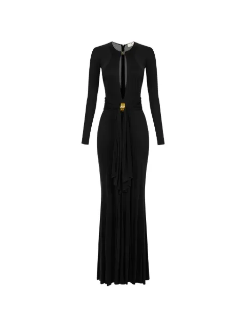 Elisabetta Franchi Red Carpet dress in cupro jersey fabric Black ABR5462E2