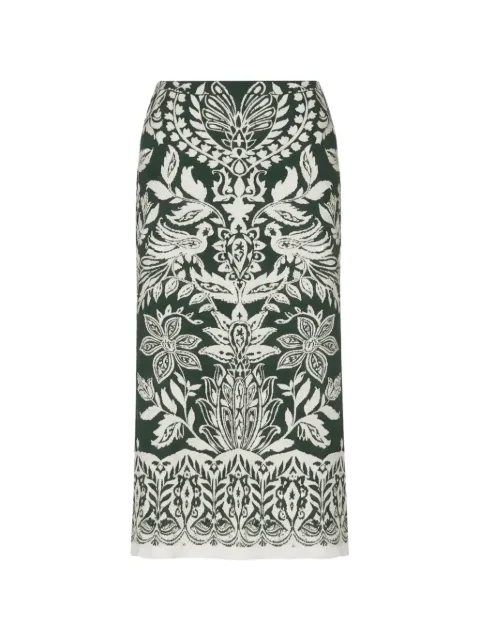 FARM Rio floral high-waisted skirt Green 348647