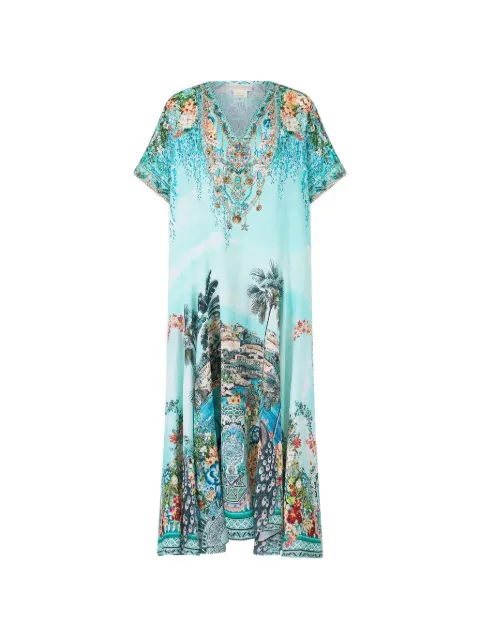 Camilla Balearic bebé V-neck drop waist kaftan Blue 00040753