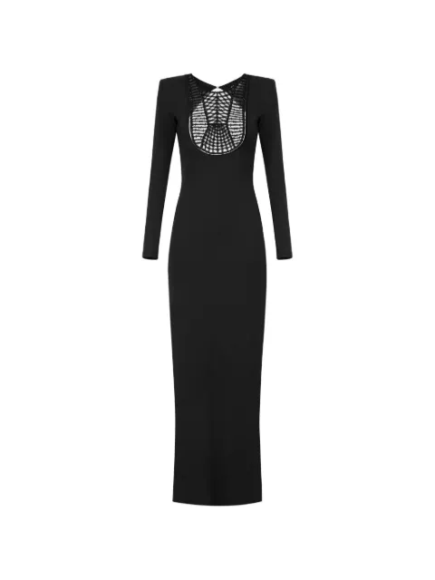 Elisabetta Franchi geometric-bib embellished maxi dress Black ABR3962E2