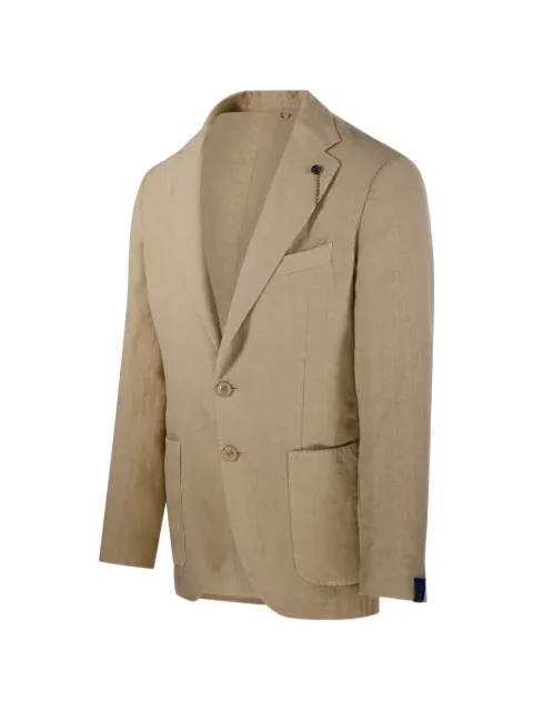 Santaniello buttoned single-breasted blazer Neutrals TCR3434GL797MFITBT105