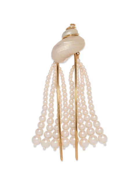 Jennifer Behr Paros shell-embellished hair pin Gold 12FB2IVORY
