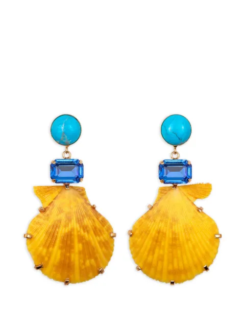 Jennifer Behr Safira shell-pendant earrings Gold 12RD13SUNRISE