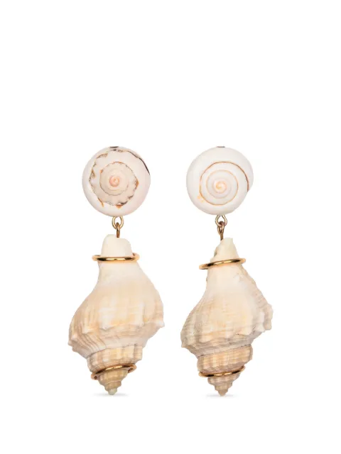 Jennifer Behr Pernella shell-drop earrings Gold 12RC9DUNE