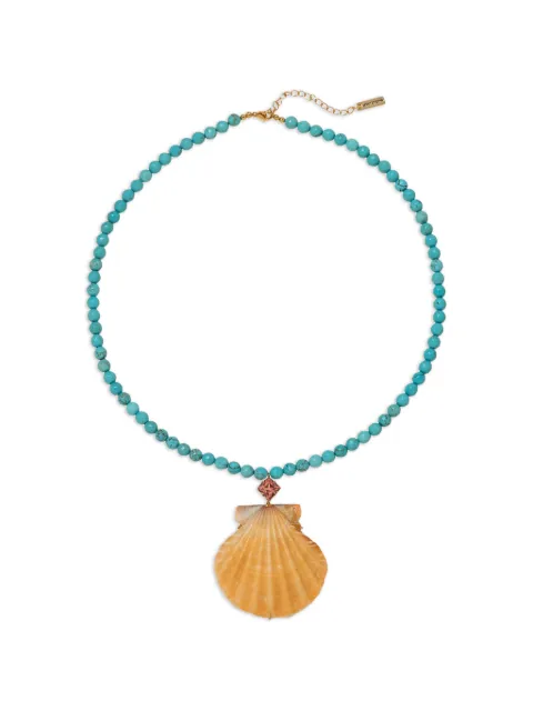 Jennifer Behr Melina shell-pendant necklace Blue 118PA31TURQUOISE