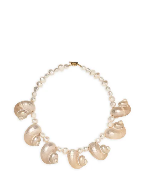 Jennifer Behr Ondine shell-embellished necklace Neutrals 12PC1IVORY