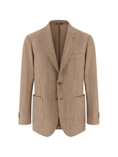 Boggi Milano herringbone patch pocket blazer Neutrals BO26P046603