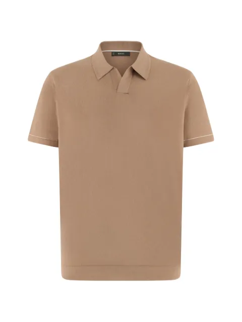 Boggi Milano polo shirt in crepe cotton knit Neutrals BO26P032707